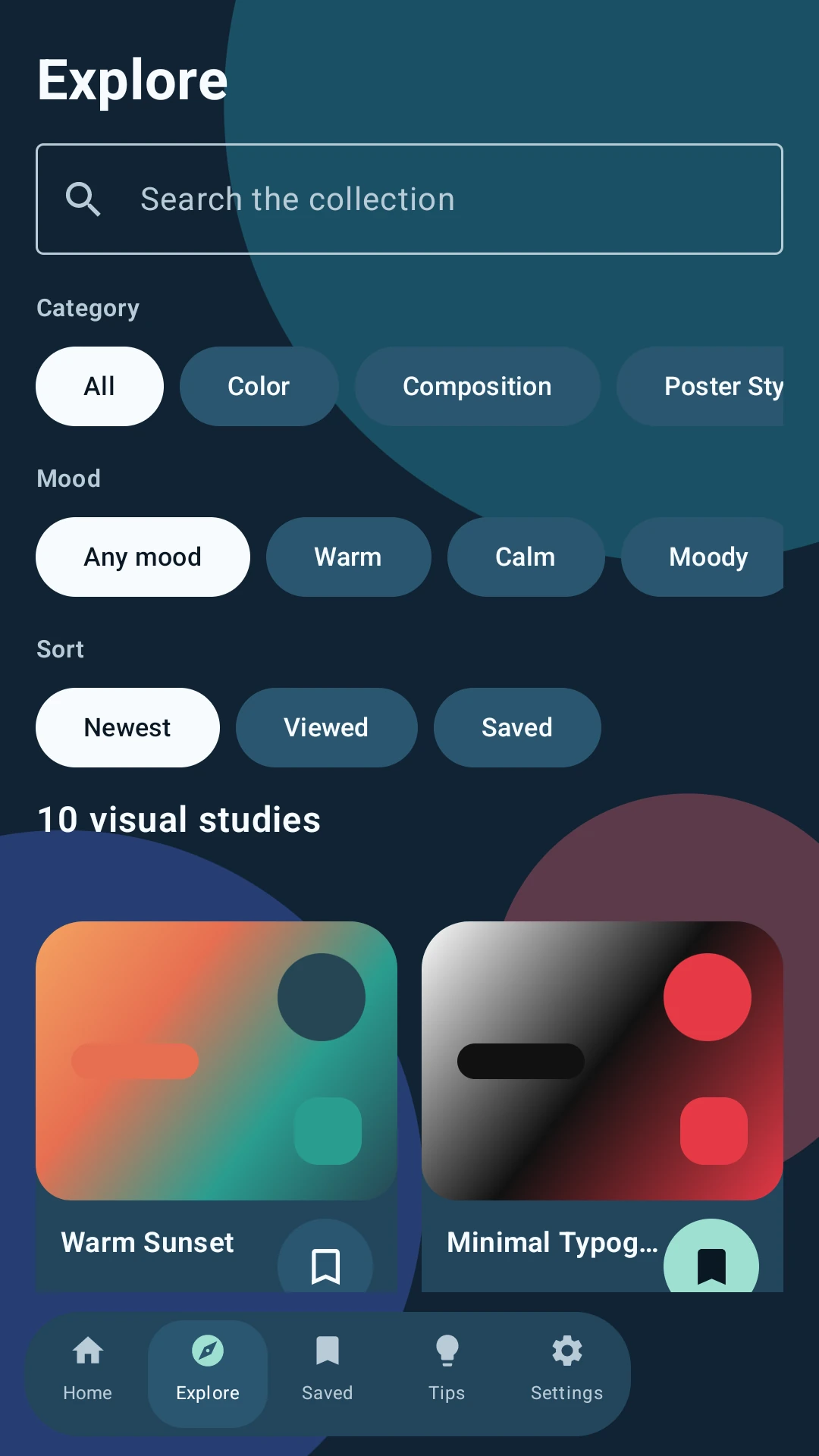 Color Canvas Guide explore screen