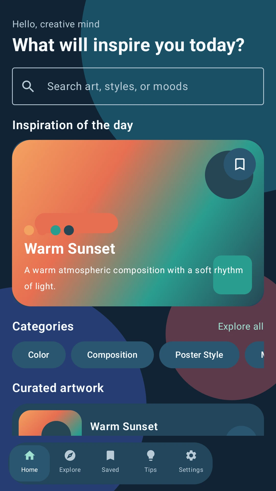 Color Canvas Guide home screen